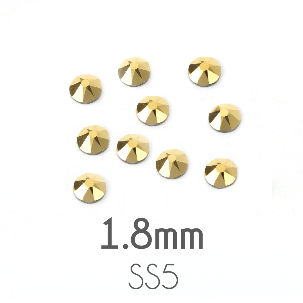 Beads & Swarovski Crystals 1.8mm Swarovski Flat Back Crystals, Gold / Aurum, Pack of 20